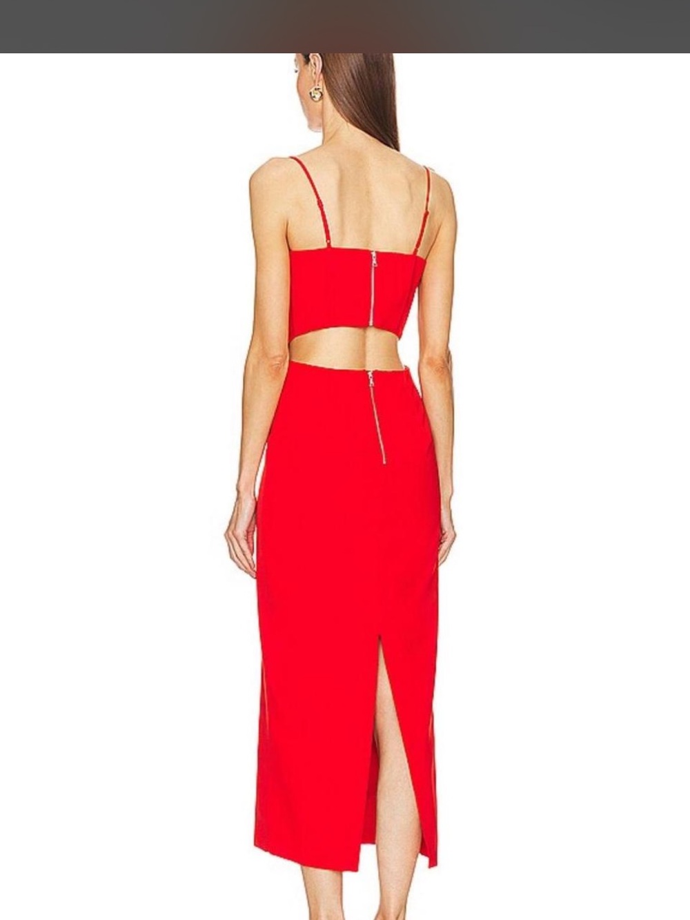 Bardot Red Spaghetti-Strap Midi Dress - Picture 2 of 4